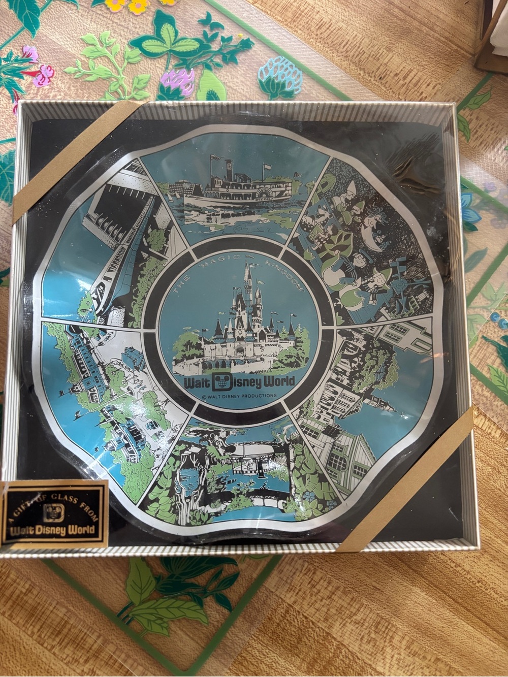 Walt Disney World Ruffle Glass Decorative Collectible Plate 1970